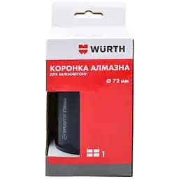 Коронка Wurth алмазна для залізобетону 5Т 72 мм х 10 мм (166663572)