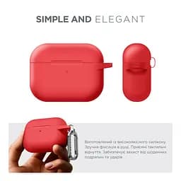 Силіконовий чохол для навушників Apple AirPods Pro 2 2022, Hang Case, червоний, ультратонкий захисний кейс товщиною 2 мм, захист від подряпин, пилу та ударів, компактний, з карабіном для кріплення, ArmorStandart (ARM68597) - мініатюра 2