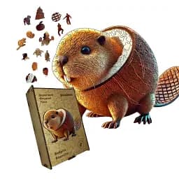 Деревянный пазл Бобрито Кокосито, А4, Деревянная коробка 100 элементов