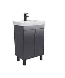 Тумба Мойдодир Simple Graphite 55-U з умивальником River 55 графітова універсальна Графіт - мініатюра 2