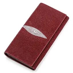 Гаманець жіночий STINGRAY LEATHER 18097 з натуральної шкіри морського ската бордовий
