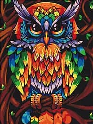 Картина по номерам на подрамнике Brushme Радужная мудрая сова
