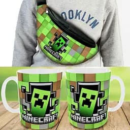Набор: Сумка-бананка+ Кружка майнкрафт "Minecraft" детская с принтом (00124)