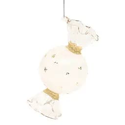 Ялинкова прикраса "Цукерка біла з золотом" 6,7*14 см, YQ1408804