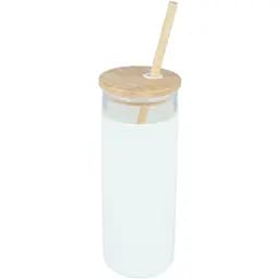 Скляна пляшка OldBro Tumbler з бамбуковою трубочкою white 550 мл