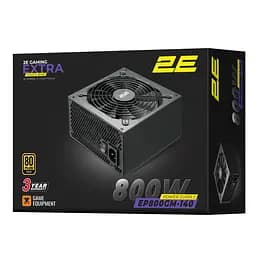 2E Gaming Блок живлення Extra Power (800W), >90%, 80+ Gold, 140мм, 1xMB 24pin(20+4), 2xCPU 8pin(4+4), 3xMolex, 6xSATA, 4xPCIe 8pin(6+2), Modular - мініатюра 10