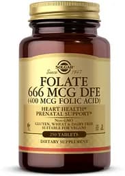 Вітаміни та мінерали Solgar Folate 666 mcg (Folic Acid 400 mcg), 250 таблеток