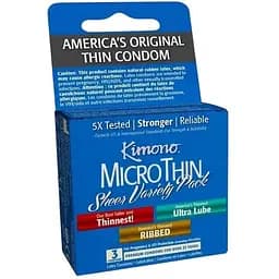 Презервативи Kimono Sheer Variety Pack упаковка 3 шт.