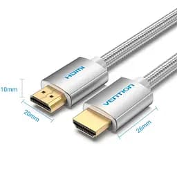 Кабель Vention HDMI M - M,10.0 м V2.0 4K 60Гц обплетення Silver Metal Type - мініатюра 2