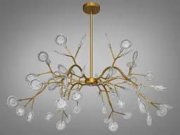 Модная новинка, люстра для зала "Светлячок", 54 лампы, золото сатин