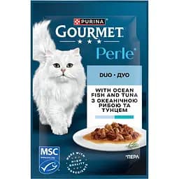 Вологий корм для котів Gourmet Perle Duo з океанічною рибою та тунцем 85 г
