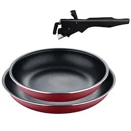 Набір сковорідок Bergner Click & Cook зі знімною ручкою червоний з чорним (BG-31605-RD)