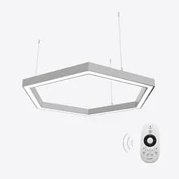 Керований світлодіодний світильник X-LED 120Вт шестикутник сірий (860х745х43)