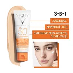 Сонцезахисний крем проти пігментних плям 3 в 1 Vichy Idеal Soleil з тонуючим ефектом SPF 50+ 50 мл (M9740000) - мініатюра 8