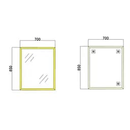 Дзеркало настінне Zerix Fonte MRZ09-700x850-Reverse Gold прямокутне в золотій рамі ZX5639, Золотий - мініатюра 2