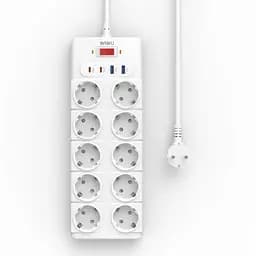 Мережевий подовжувач WIWU 14 in 1 20W GaN Power Strip 2C+2A+10AC Wi-S008 EU (2 m) White (6977703656268)