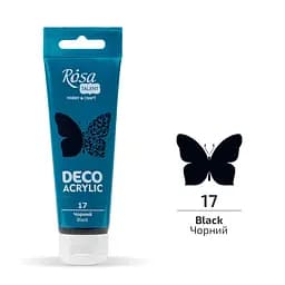Акрил для декору Чорний (17) матовий 75 мл Rosa Talent