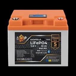 Акумулятор LP LiFePO4 12,8V - 50 Ah (640Wh) (BMS 40A/40А) пластик LCD Smart BT