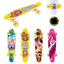 Пенни борд SC25144 56*15 см колеса PU светятся, в пленке (6906231567364) Микс