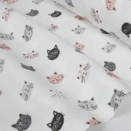 Простирадло Cosas на резинці фланель 80х160 playful cats, сірий (Flannel_PlayfulCats_80x160x20) - мініатюра 5