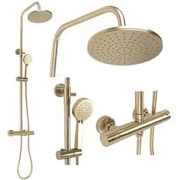 Душова система Rea Parot brushed gold з термостатом REA-P2323, Золотий