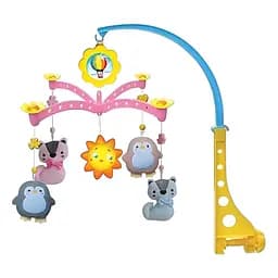 Музыкальная карусель XQT 727 с мягкими игрушками с вращением и мелодиями разноцветный