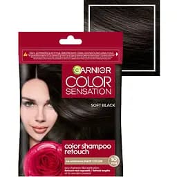 Крем-фарба для волосся Garnier Color Shampoo Retouch без аміаку М'який чорний 2.0, 20 мл - мініатюра 2