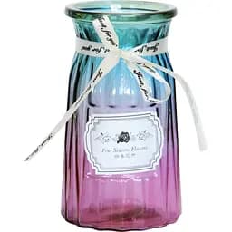 Ваза для цветов стеклянная Crystal Cindy 15 см голубовато-розовая (YBCG-210414-26/2)