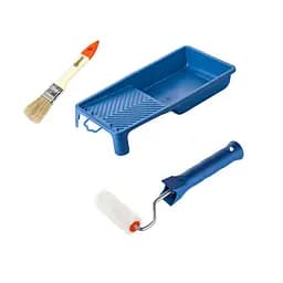 Валик "Велюр" 70х15 мм с ручкой, ванночка и кисточка "Стандарт" Polax (770-244)