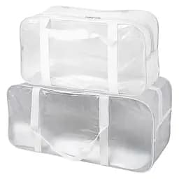 Набор матовых сумок в роддом: размер М 40х25х20 см + размер L 50х25х30 см (белые)