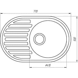 Гранітна мийка Globus Lux Ohara чорний металік 770х500мм-А0001 - мініатюра 4