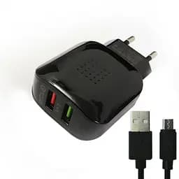 Мережевий зарядний пристрій Grand GQ-C01 2 USB швидке зарядне QC 3.0