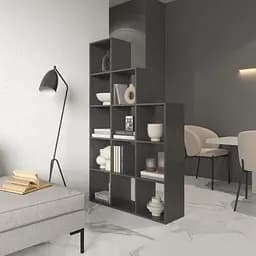 Книжкова полиця стелаж Vays M-6 Антрацит на 12 комірок ЛДСП 108x29x178 см для дому офісу дитячої або вітальні