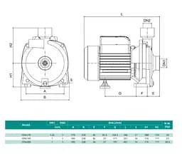 Відцентровий насос Shimge CPm190 (1.5 кВт, Нmax 48 м, Qmax 130 л/хв) - мініатюра 3