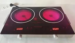 Плита двокомфоркова інфрачервона Crownberg Cb-1327 електрична кухонна настільна 4000 W