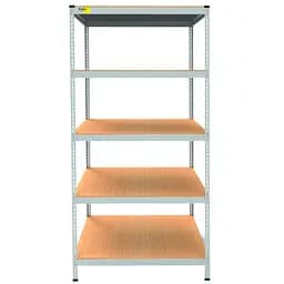 Металевий стелаж Emby Light Series 5 полиць ДСП до 100кг (розмір 2400х900x600) Білий