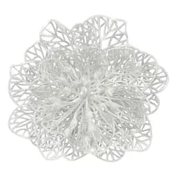 Ялинкова іграшка MIS LT Квітка новорічна мала 11х11х5 см білий