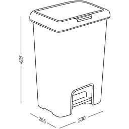 Відро для сміття MBM My Home з кришкою та педаллю 18 л сіре (BIN-03 18L GRAY) - мініатюра 3
