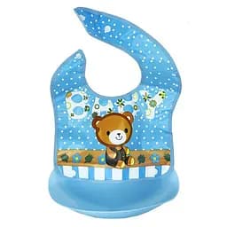Дитячий слинявчик Трактор Mega Zayka MGZ-0602(Blue Bear) зі знімною кишенею