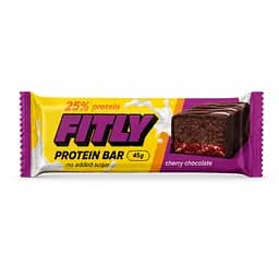 Протеїновий батончик Fitly Protein Bar 25% No Added Sugar, 45 грам - Шоколад-вишня