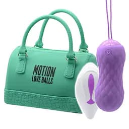 Вагинальные шарики с вибрацией FeelzToys Motion Love Balls Twisty, 8 см, фиолетовый