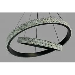 Підвісна люстра LED у спальню Linisoln 1956-60*40 BK метал, акрил, 60*40 см, LED-стрічка, 80 Вт - мініатюра 2
