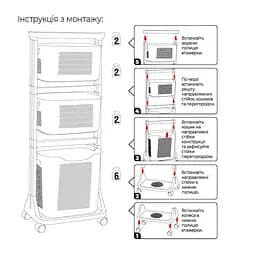 Уцінка. Етажерка трьохрівнева з корзинами на колесах MVM, сіра (FH-21 GRAY) - мініатюра 7
