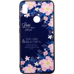 Чохол-накладка Toto Glass Fashionable Case Xiaomi Redmi Note 7 Flower on Blue