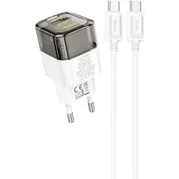 Сетевое зарядное устройство Hoco C131A Platinum dual-port PD30W+QC3.0 charger + кабель Type-C to Type-C черный