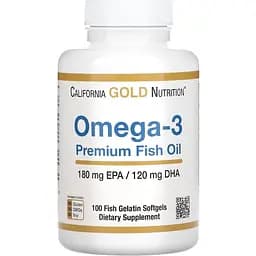 Жирні кислоти California Gold Nutrition Omega 3 Premium Fish Oil 100 капсул
