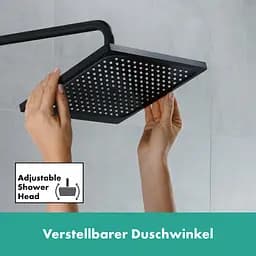 Душова система Hansgrohe Vernis Shape Showerpipe 240 1jet EcoSmart з термостатом Matt Black 26429670, Чорний матовий - мініатюра 4
