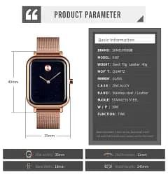Наручний годинник жіночий Skmei 9187 Rose Gold leather, 9187LRG (18403) - мініатюра 4