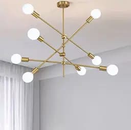 Світильник без плафонів на 8 патронів з цоколем Е27 в корпусі латунь Line.F MD 2011/8