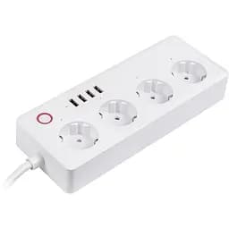 Мережевий фільтр Tuya Smart 1.8м, 16A, 4 розетки, 4xUSB, з вимикачем